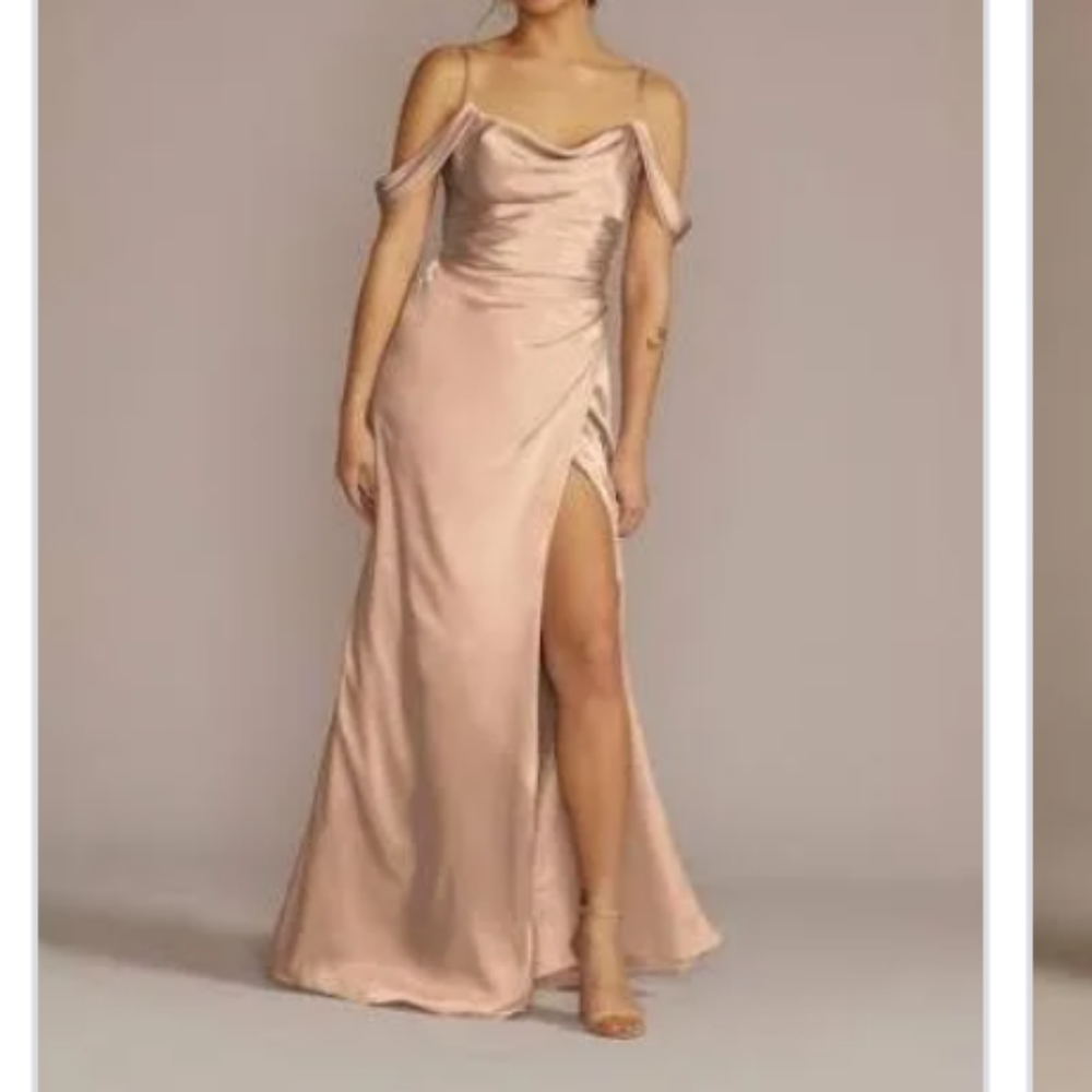 David's Bridal Galina Signature Rose Gold Bridesmaid Dress Size 18